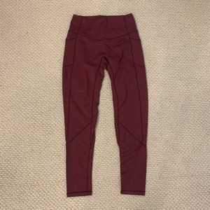 Flexxfit Luxe Heart Contour Pocket Leggings in maroon